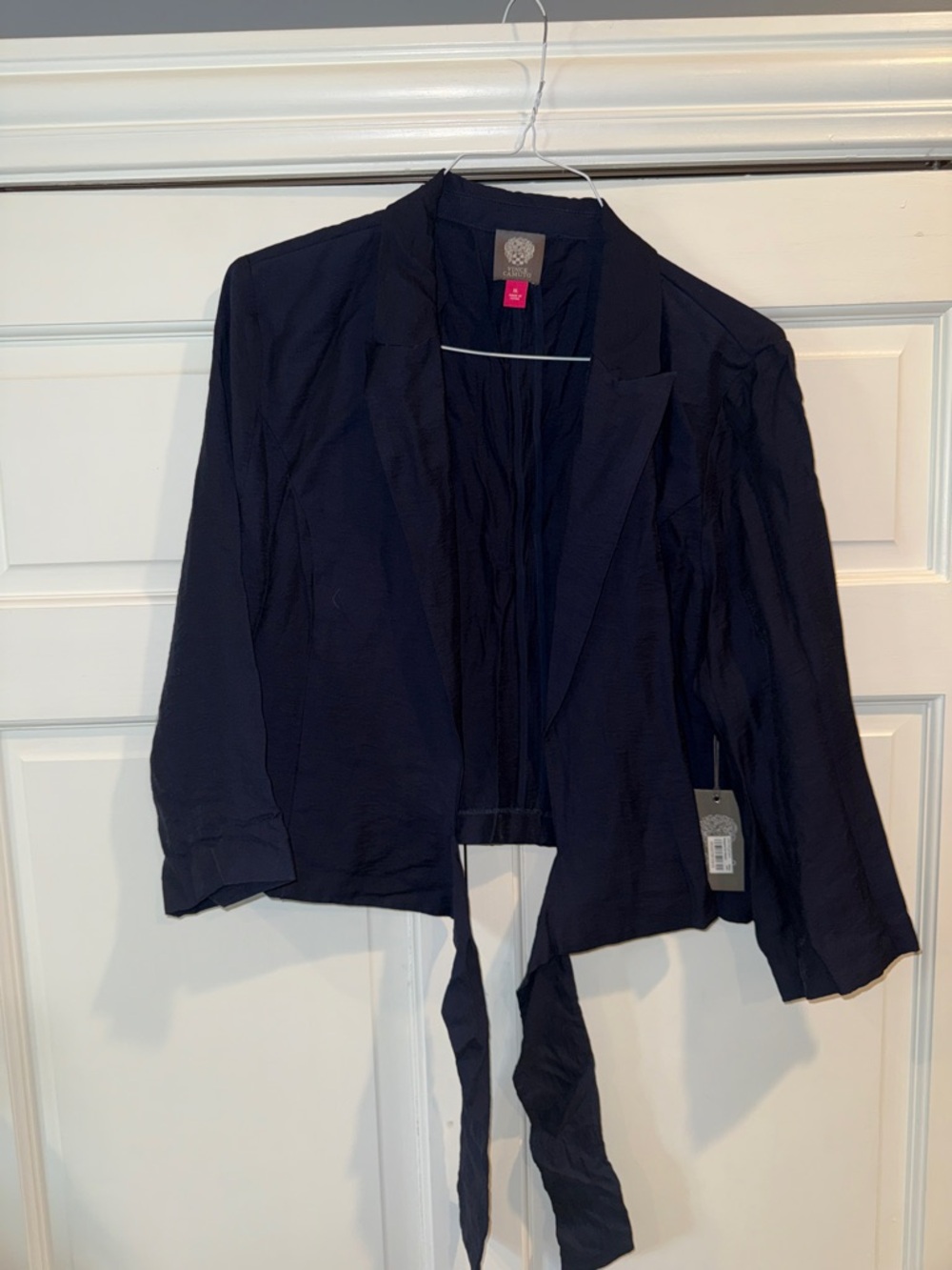 Vince Camuto Midnight Navy Open-Front Drape Blazer
